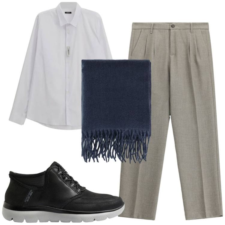 Outfit uomo - Total look #2497770. Stile Casual per Tutti i giorni. Abbinamento con camicie, pantaloni, sciarpe, sneakers.