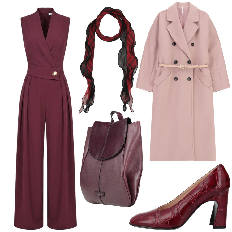 Outfit donna - Total look #2497929. Stile Chic per Ufficio. Abbinamento con cappotti, tute, décolleté, sciarpe, zaini.
