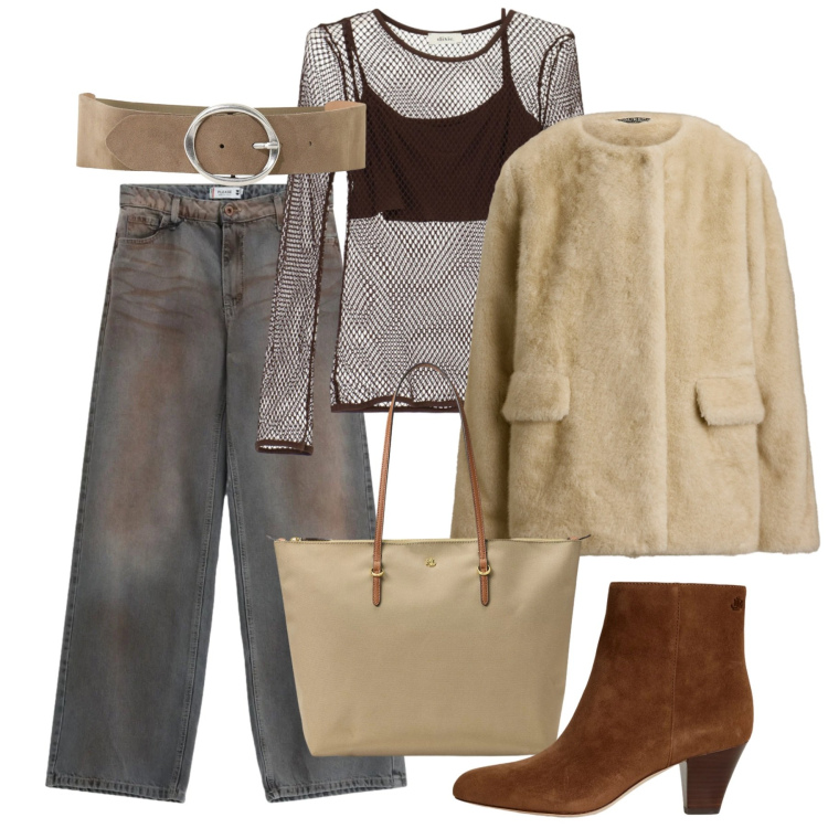 Outfit donna - Oroscopo Lo Scorpione - Ciò che non si m. Stile Casual chic per Tutti i giorni. Abbinamento con stivaletti, borse tote, cappotti, jeans dritti, top, cinture.