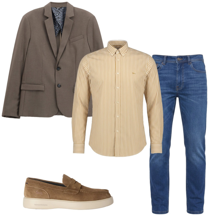 Outfit uomo - Total look #2498174. Stile Trendy per Ufficio. Abbinamento con scarpe stringate, camicie, jeans, giacche.