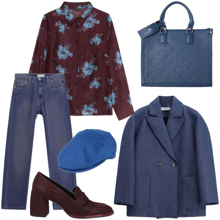 Outfit donna - Dall' ufficio all' aperitivo serale. Stile Casual chic per Tutti i giorni. Abbinamento con borse a mano, camicie, cappotti, jeans, cappelli, mocassini.