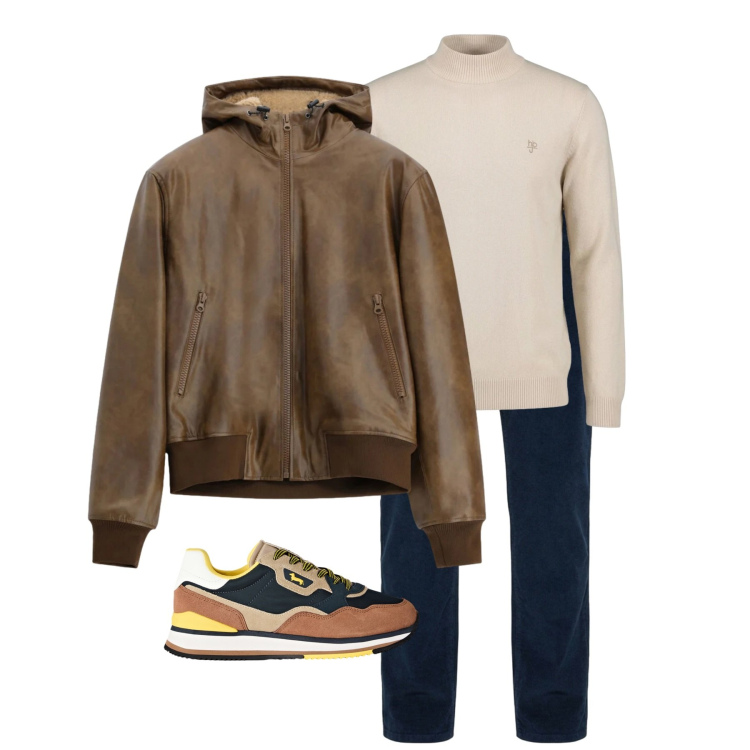 Outfit uomo - Total look #2498498. per Tutti i giorni. Abbinamento con maglieria, pantaloni, sneakers, bomber.