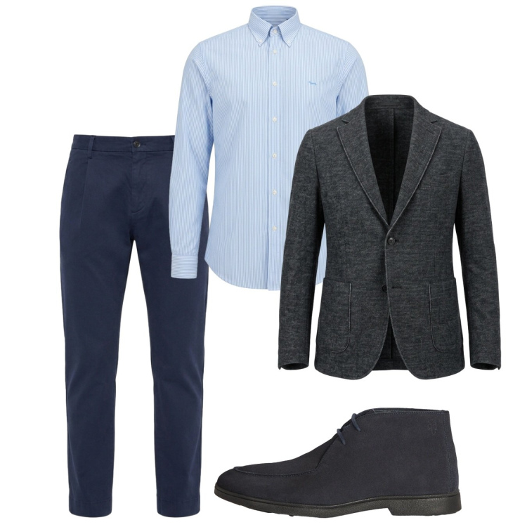 Outfit uomo - Ottobre. Stile Casual per Tutti i giorni. Abbinamento con camicie, stivali e stivaletti, pantaloni, giacche.