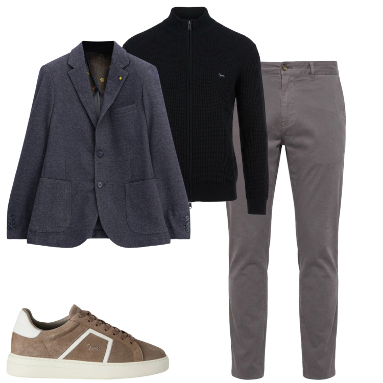 Outfit uomo - Total look #2498875. Stile Urban per Tutti i giorni. Abbinamento con sneakers, pantaloni, pullovers, giacche.