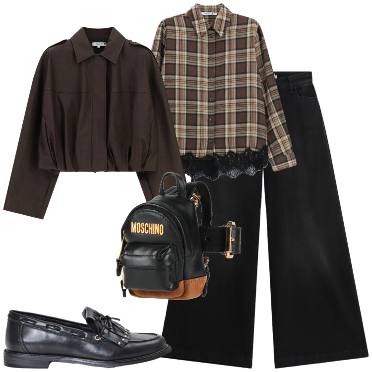 Outfit donna - City. Stile Urban per Tutti i giorni. Abbinamento con camicie, jeans, bomber, mocassini, marsupi.