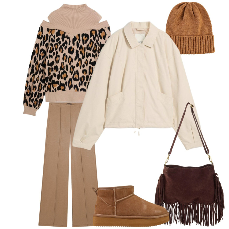 Outfit donna - A scuola. Stile Casual per Scuola/Università. Abbinamento con stivaletti, pantaloni, maglieria, borse a tracolla, berretti, bomber.