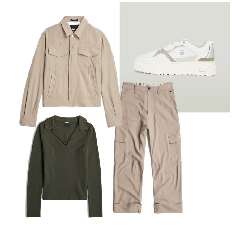 Outfit femme - Urban #4624. Style Urban pour Tous les jours. Assortir avec blazers, pantalon cargo, t-shirts, sneakers.