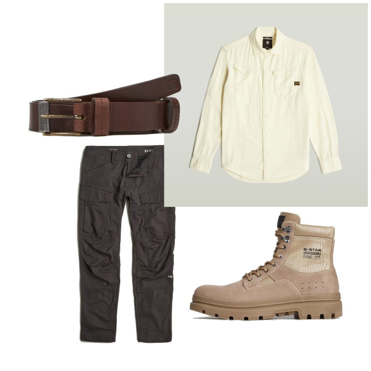 Outfit homme - Urban #4613. Style Urban pour Tous les jours. Assortir avec pantalon cargo, chemisiers, bottes, ceintures.