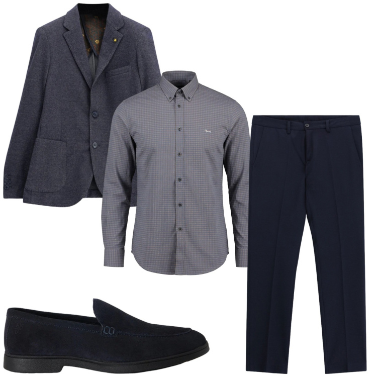 Outfit uomo - Total look #2499039. Stile Business/Elegante per Ufficio. Abbinamento con scarpe stringate, camicie, pantaloni, giacche.