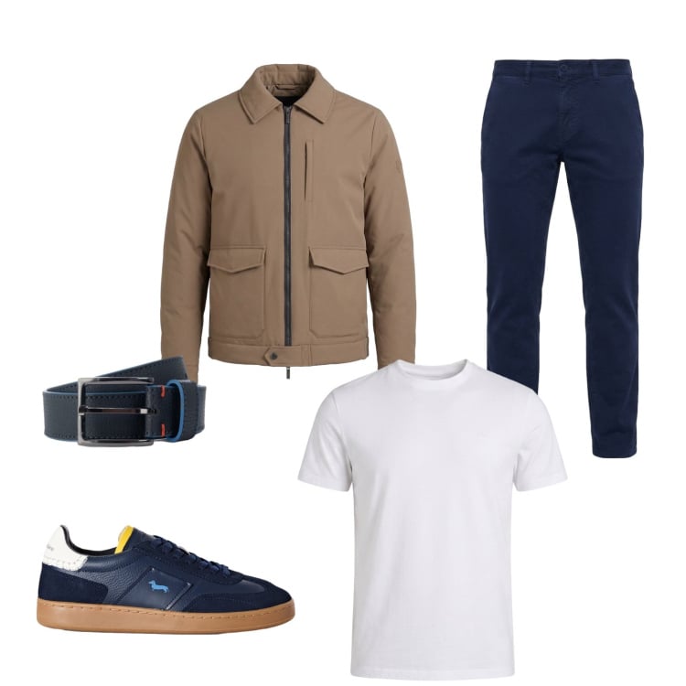 Outfit uomo - Casual ed elegante. Stile Business/Elegante per Ufficio. Abbinamento con pantaloni, t-shirt, sneakers, giacche, cinture.