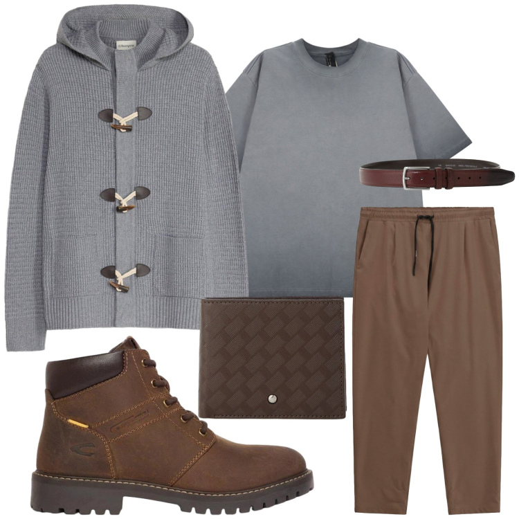 Outfit uomo - Maglione raffinato. Stile Casual per Tutti i giorni. Abbinamento con cinture, pantaloni, portafogli, t-shirt, stivali e stivaletti, cardigans.