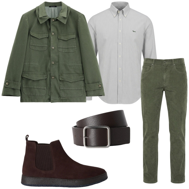 Outfit uomo - Giacca funzionale. Stile Casual per Tutti i giorni. Abbinamento con camicie, cinture, pantaloni, stivali e stivaletti, cappotti.