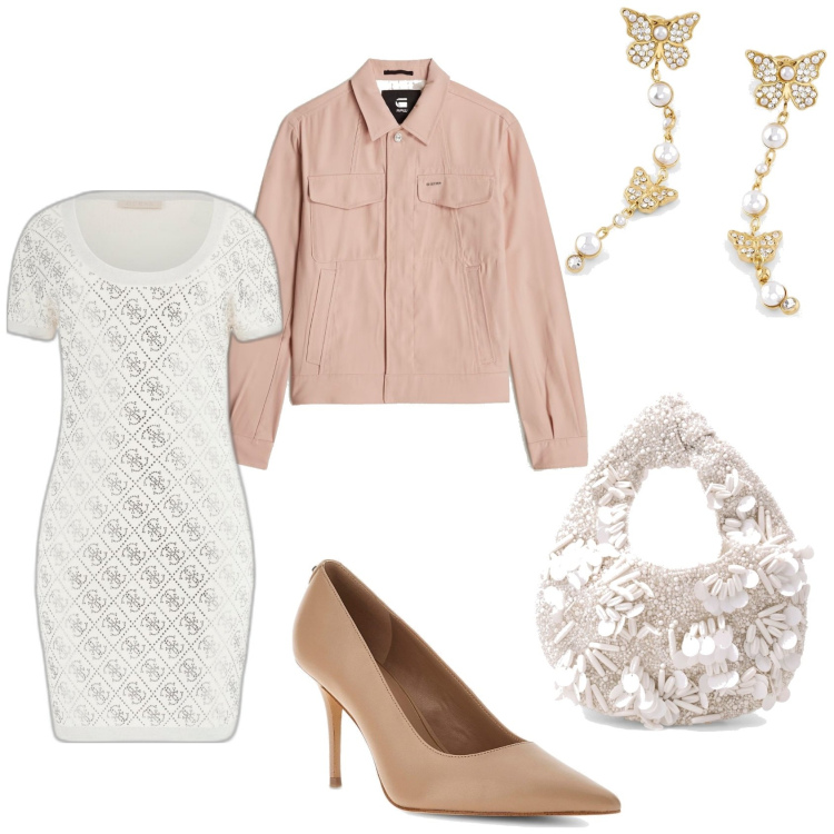 Outfit mujer - Romantica. Estilo Romántica para Todos los días. Combinación con salones, pendientes, clutch, blazers, vestidos cortos.