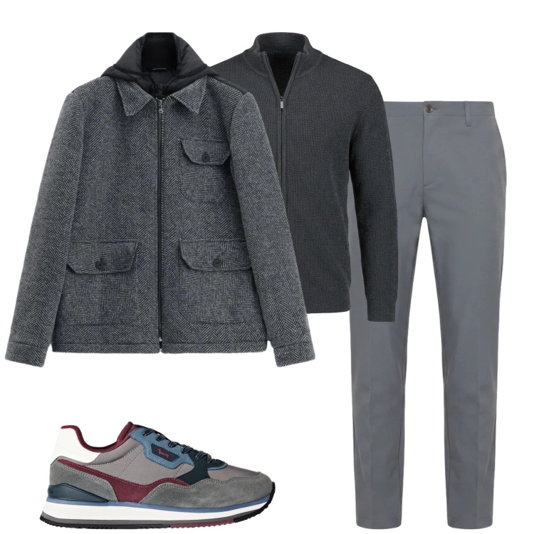Outfit uomo - Ottobre. Stile Urban per Tutti i giorni. Abbinamento con pantaloni, pullovers, sneakers, cappotti.