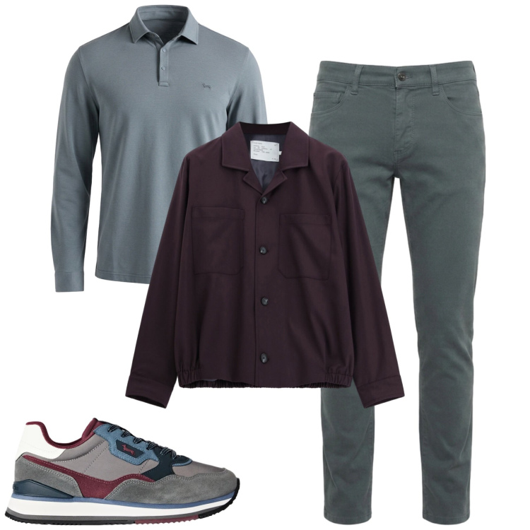 Outfit uomo - Total look #2499187. Stile Casual per Tutti i giorni. Abbinamento con jeans slim fit, polo, sneakers, cappotti.