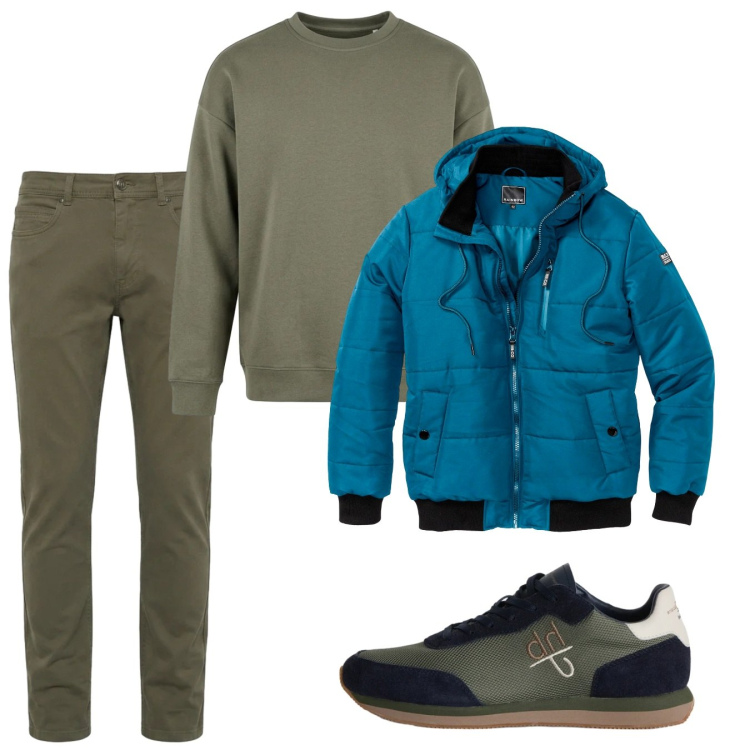 Outfit uomo - Ottobre. Stile Casual per Tutti i giorni. Abbinamento con pantaloni, sneakers, felpe, bomber.