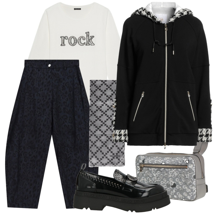 Outfit donna - Sportiva. Stile Casual per Tutti i giorni. Abbinamento con jeans, t-shirt, mocassini, sciarpe, marsupi, felpe con cappuccio.