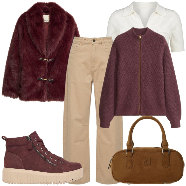 Outfit donna - Oroscopo - Lo Scorpione. Stile Casual chic per Tutti i giorni. Abbinamento con borse a mano, jeans, polo, cardigans, sneakers alte, blazer.