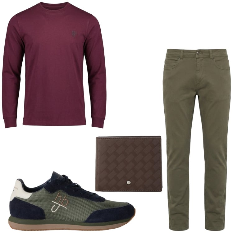 Outfit uomo - Total look #2499465. Stile Trendy per Tutti i giorni. Abbinamento con pantaloni, sneakers, t-shirt, portafogli.