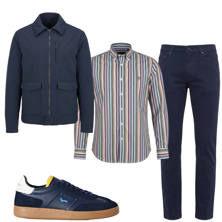 Outfit uomo - Total look #2499517. Stile Trendy per Tutti i giorni. Abbinamento con sneakers, camicie, giacche, pantaloni.
