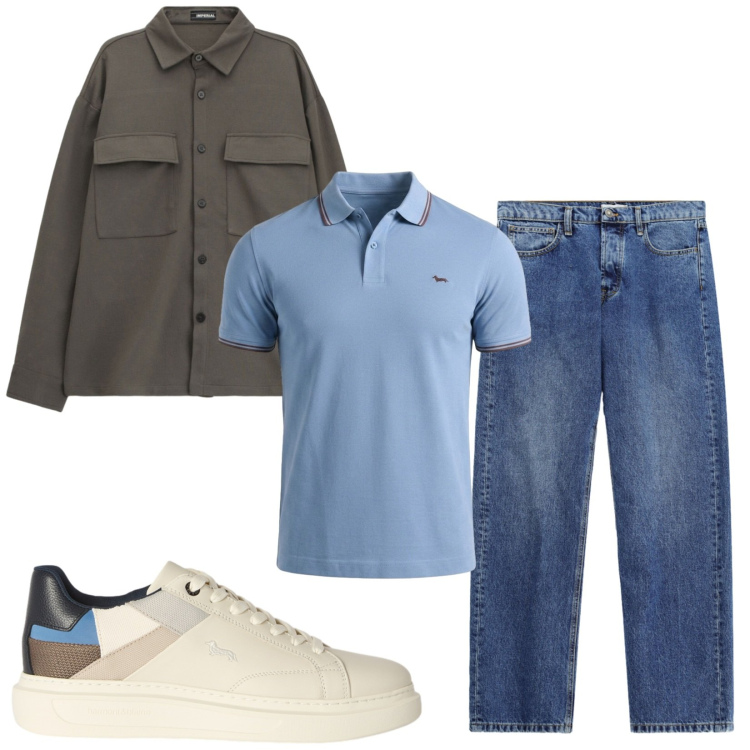 Outfit uomo - Total look #2499520. Stile Casual per Tutti i giorni. Abbinamento con sneakers, polo, camicie, jeans.