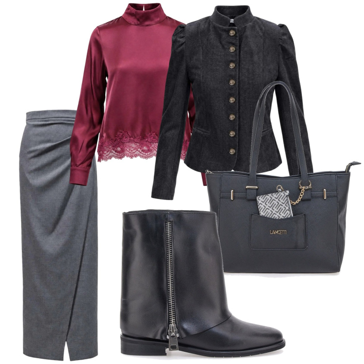 Outfit donna - Bomber. Stile Casual chic per Scuola/Università. Abbinamento con gonne lunghe, blazer, bluse, stivaletti, shopping bag.