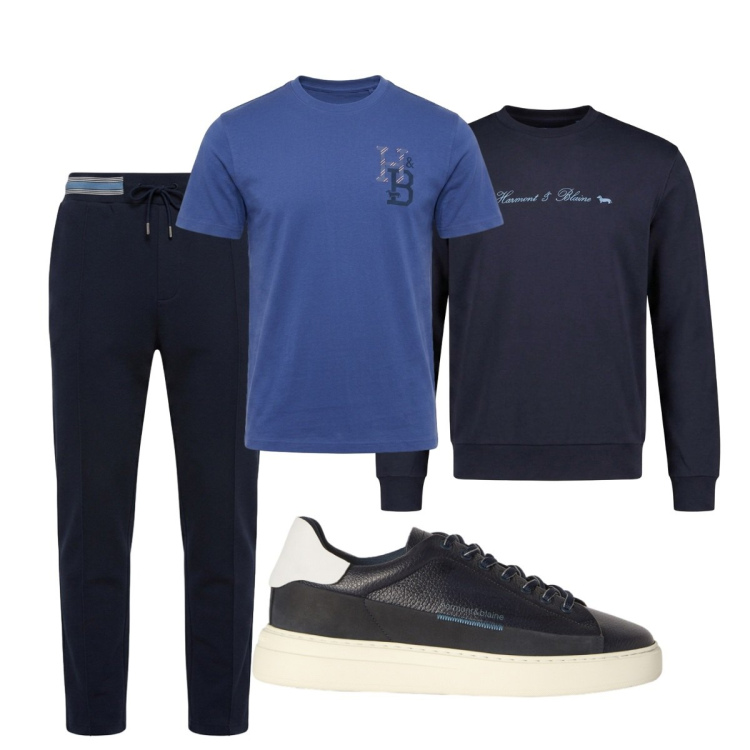 Outfit uomo - Total look #2499576. Stile Casual per Tutti i giorni. Abbinamento con sneakers, pantaloni, t-shirt, felpe.