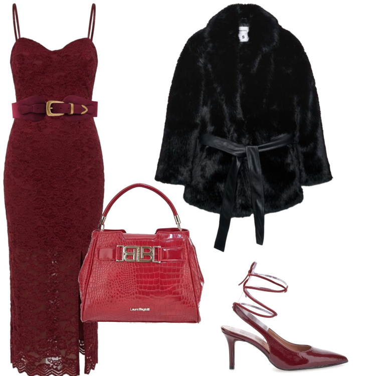 Outfit donna - Total look #2499580. Stile Chic per Serata fuori. Abbinamento con vestiti midi/longuette, trench, décolleté, borse a mano, cinture.