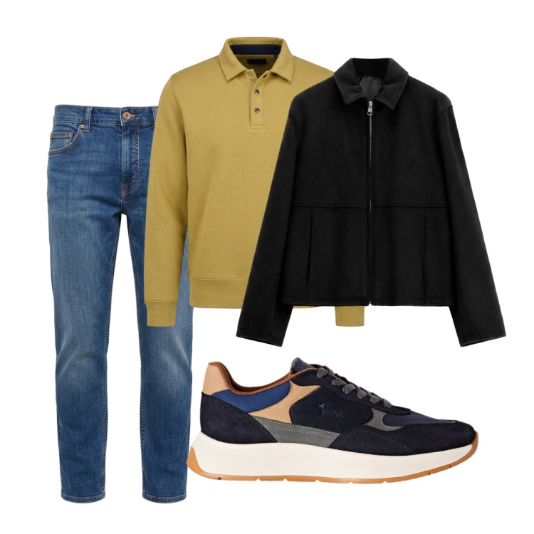 Outfit uomo - Total look #2499584. Stile Casual per Tutti i giorni. Abbinamento con sneakers, felpe, jeans, cappotti.