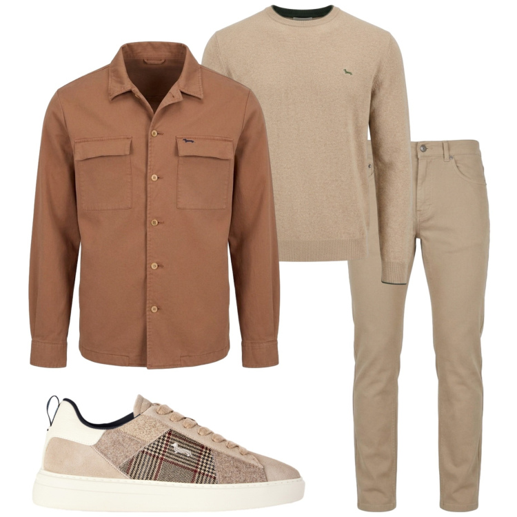 Outfit uomo - Harmont &Blaine. Stile Urban per Tutti i giorni. Abbinamento con sneakers, maglieria, cappotti, pantaloni.