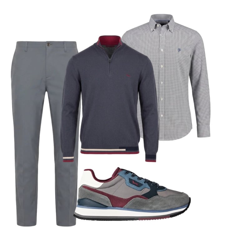 Outfit uomo - Total look #2499646. Stile Trendy per Tutti i giorni. Abbinamento con sneakers, pantaloni, camicie, pullovers.