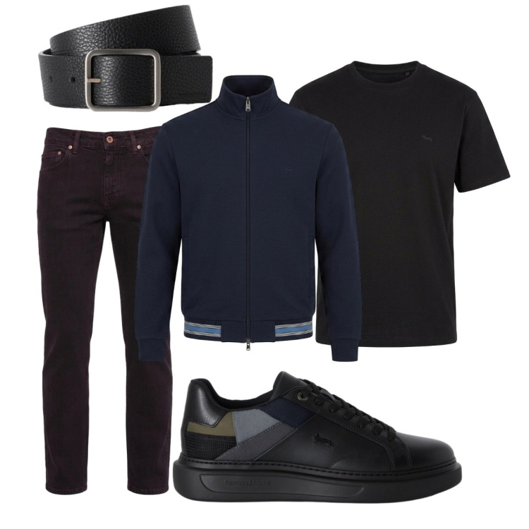 Outfit uomo - Total look #2499648. Stile Casual per Tutti i giorni. Abbinamento con sneakers, cinture, felpe, t-shirt, jeans.