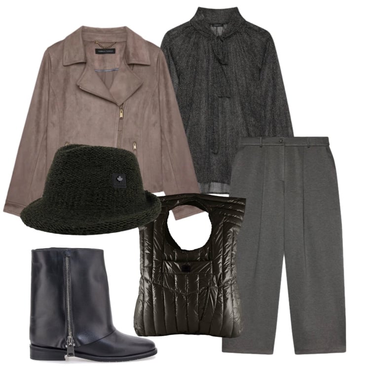 Outfit donna - Ottobre. Stile Boho per Tutti i giorni. Abbinamento con giacche, pantaloni, bluse, cappelli, borse a mano, stivaletti.