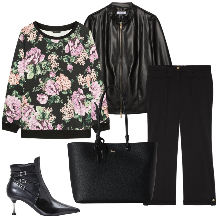 Outfit donna - Total look #2499678. Stile Casual chic per Tutti i giorni. Abbinamento con shopping bag, giacche, felpe, pantaloni, stivaletti.