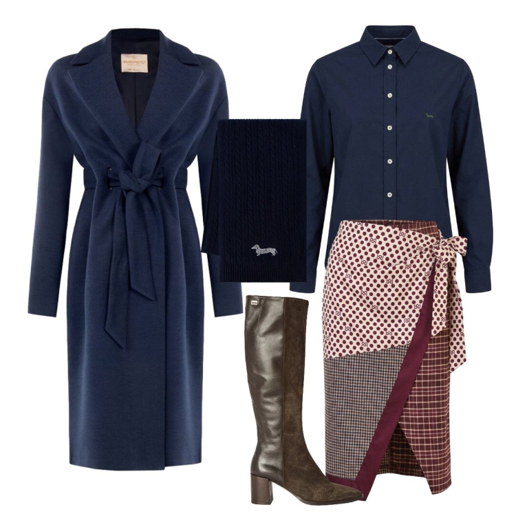 Outfit donna - Compleanno in giardino. Stile Chic per Cerimonia. Abbinamento con camicie, stivali, sciarpe, cappotti, gonne longuette.