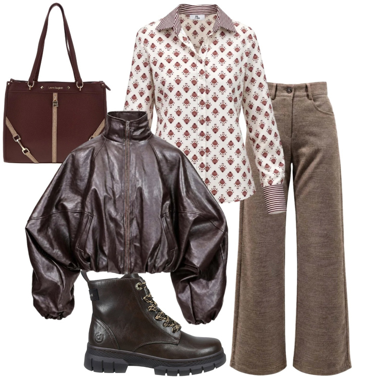 Outfit donna - I Am. Stile Casual chic per Tutti i giorni. Abbinamento con pantaloni, camicie, bomber, anfibi, borse a spalla.