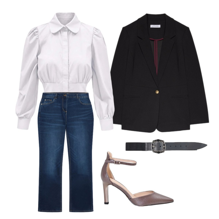 Outfit donna - La camicia per tutto il giorno. Stile Basic per Tutti i giorni. Abbinamento con cinture, camicie, blazer, jeans, décolleté.