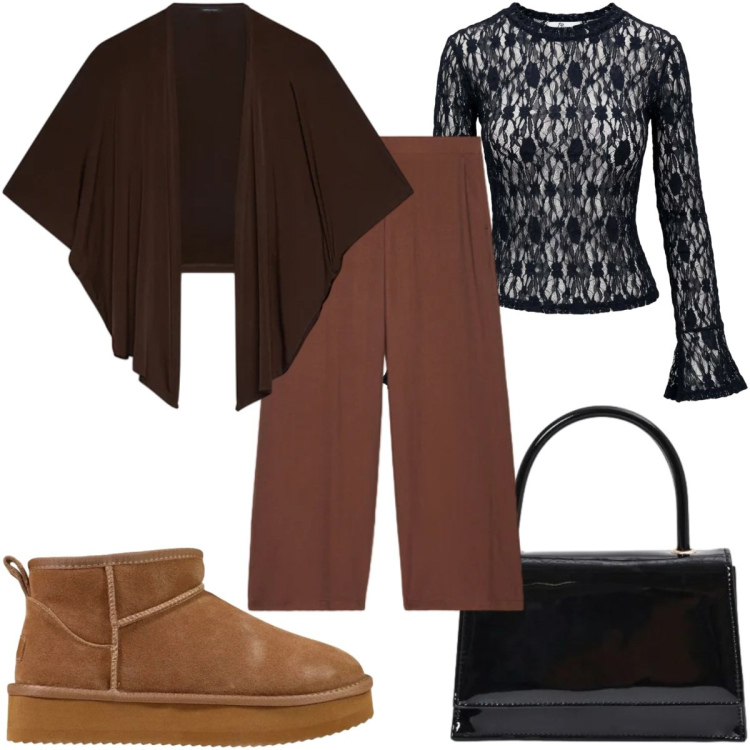 Outfit donna - Total look #2499825. Stile Trendy per Tutti i giorni. Abbinamento con top, stivaletti, blazer, pantaloni, borse a mano.