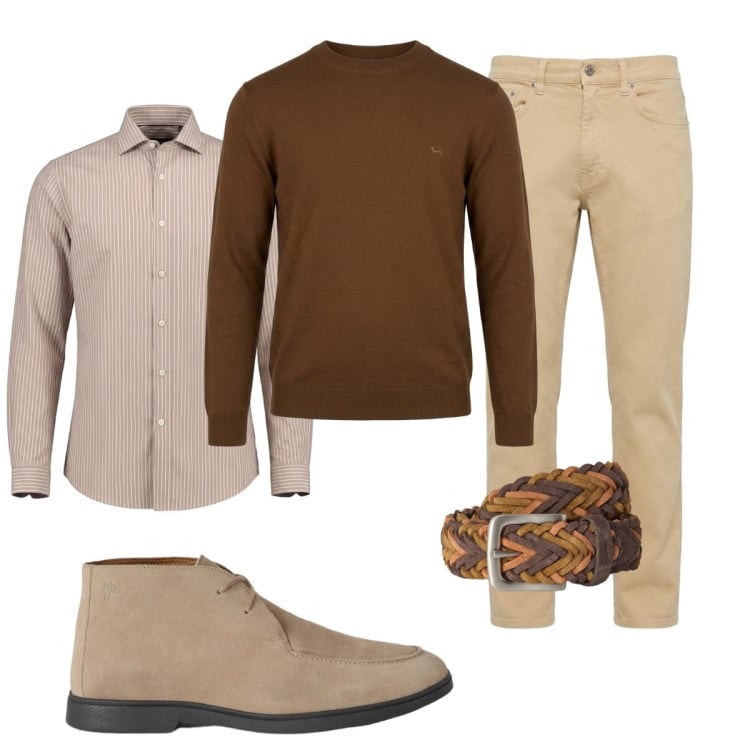 Outfit uomo - Total look #2499852. Stile Trendy per Tutti i giorni. Abbinamento con pantaloni, stivali e stivaletti, camicie, cinture, maglieria.