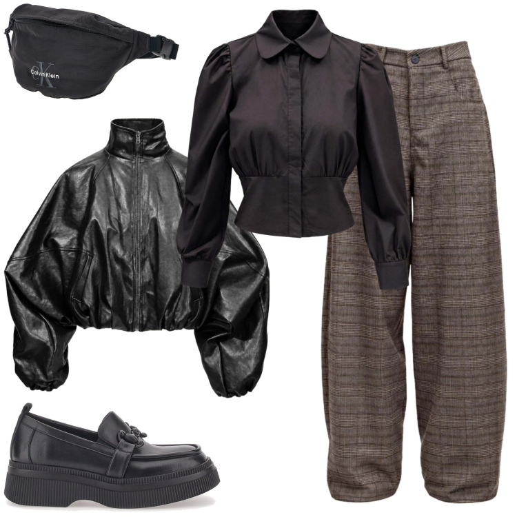 Outfit donna - I AM unstoppable. Stile Glamour per Tutti i giorni. Abbinamento con pantaloni, camicie, bomber, mocassini, marsupi.