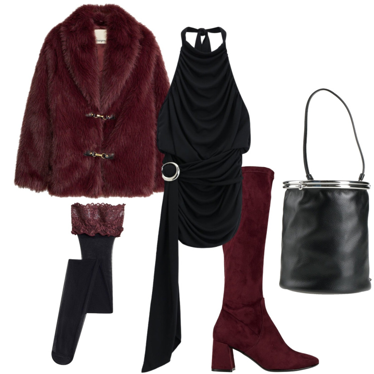 Outfit donna - Indossami. Stile Sexy per Serata fuori. Abbinamento con vestiti corti, stivali, zaini, calzini, blazer.