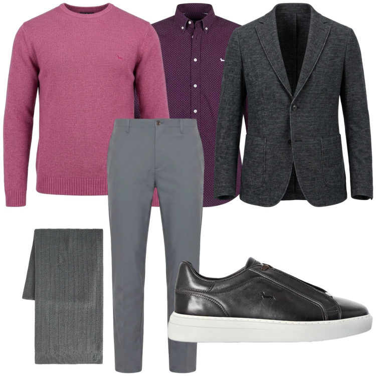 Outfit uomo - Toni autunnali. Stile Casual per Tutti i giorni. Abbinamento con pantaloni, camicie, sciarpe, sneakers, maglieria, giacche.
