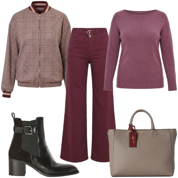 Outfit donna - Il bomber per ottobre casual chic. Stile Casual chic per Tutti i giorni. Abbinamento con borse a mano, stivaletti, bomber, jeans, maglieria.