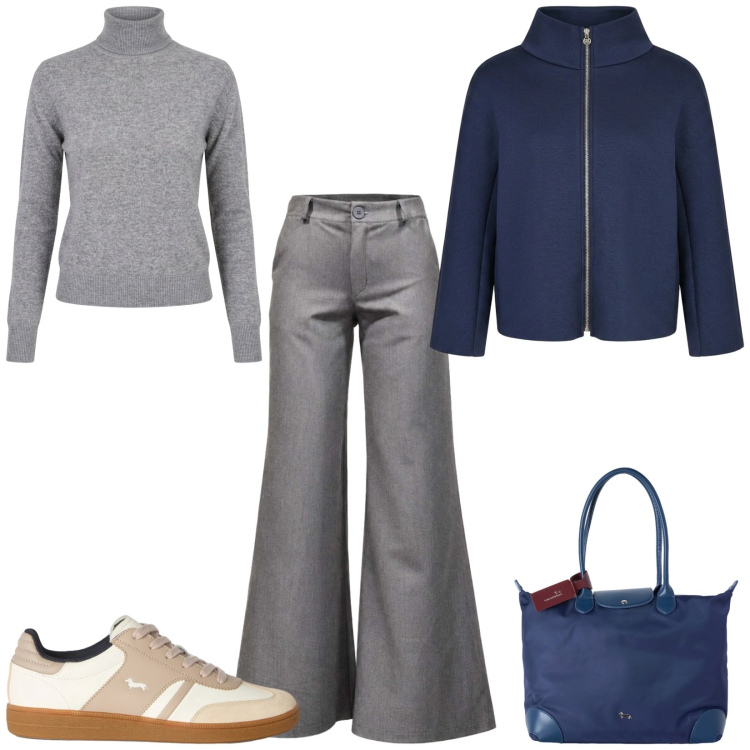 Outfit donna - Total look #2500106. Stile Casual per Tutti i giorni. Abbinamento con pantaloni, sneakers, shopping bag, cappe, pullovers.