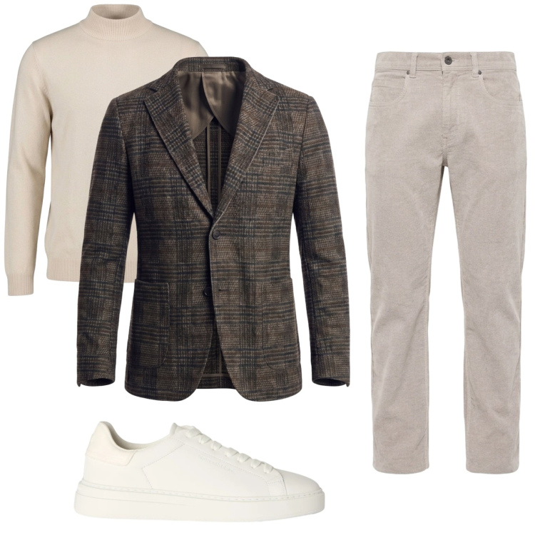 Outfit uomo - Total look #2500231. Stile Casual per Ufficio. Abbinamento con sneakers, pantaloni, maglieria, giacche.