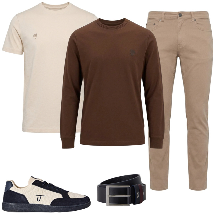 Outfit uomo - Simple. Stile Casual per Tutti i giorni. Abbinamento con t-shirt, pantaloni, cinture, t-shirt, sneakers.