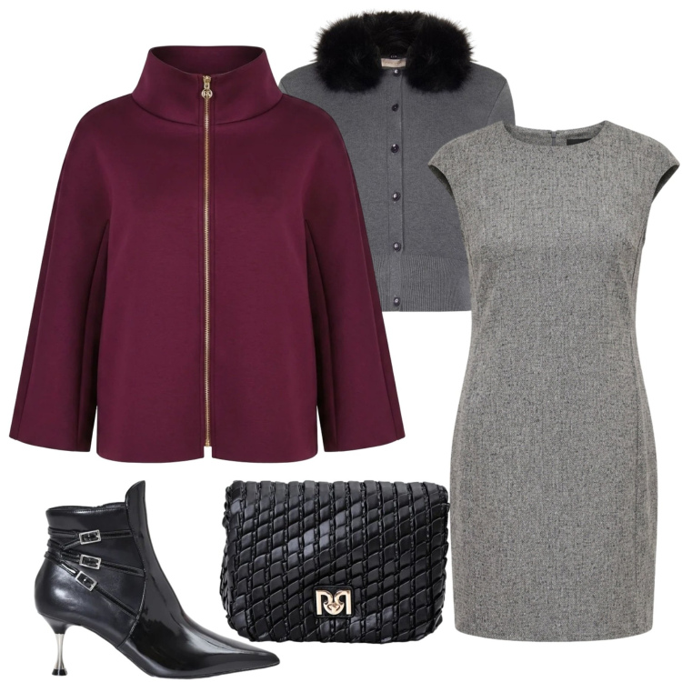 Outfit donna - Intramontabile tubino. Stile Chic per Serata fuori. Abbinamento con borse a tracolla, stivaletti, cappotti, cardigans, vestiti corti.