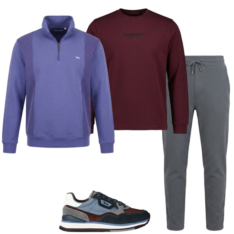 Outfit uomo - Sport. Stile Casual per Sport. Abbinamento con pantaloni, sneakers, t-shirt, felpe.