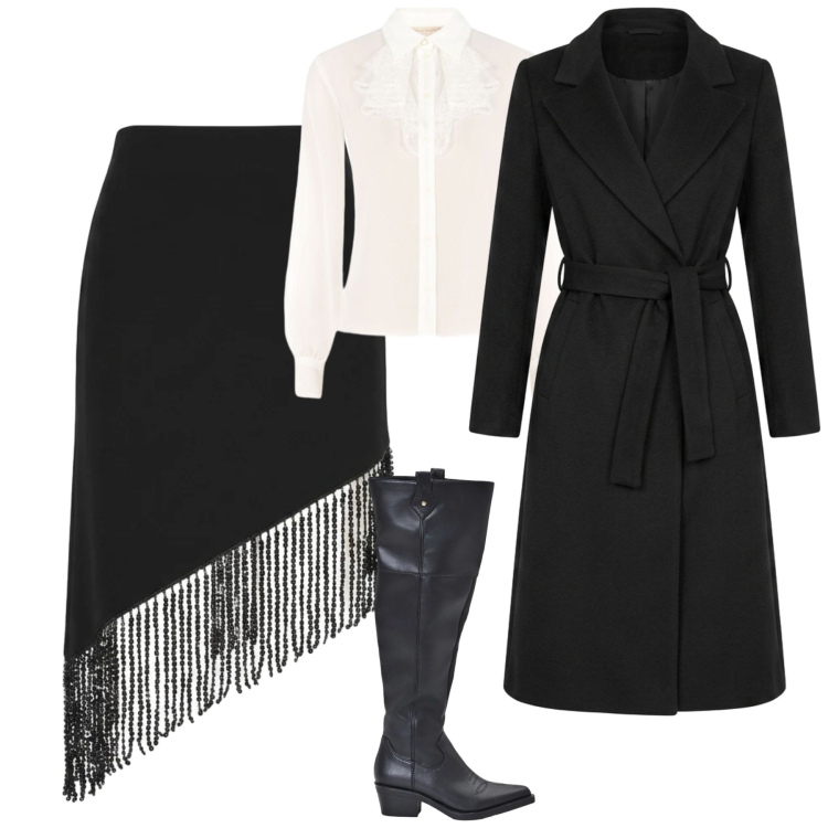 Outfit donna - Da mattina a sera. Stile Urban per Tutti i giorni. Abbinamento con stivali, camicie, cappotti, gonne longuette.