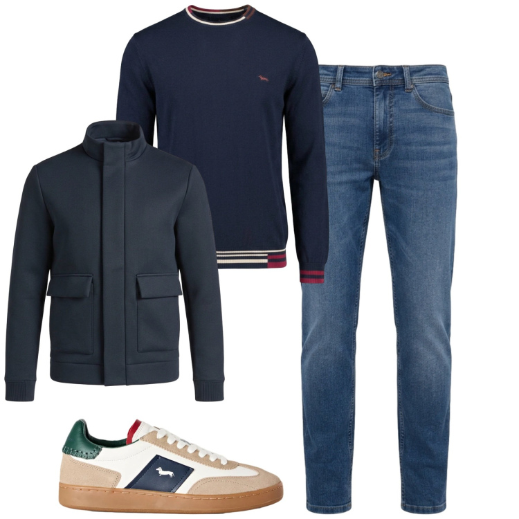 Outfit uomo - Total look #2500544. Stile Urban per Tutti i giorni. Abbinamento con maglieria, sneakers, giacche, jeans.